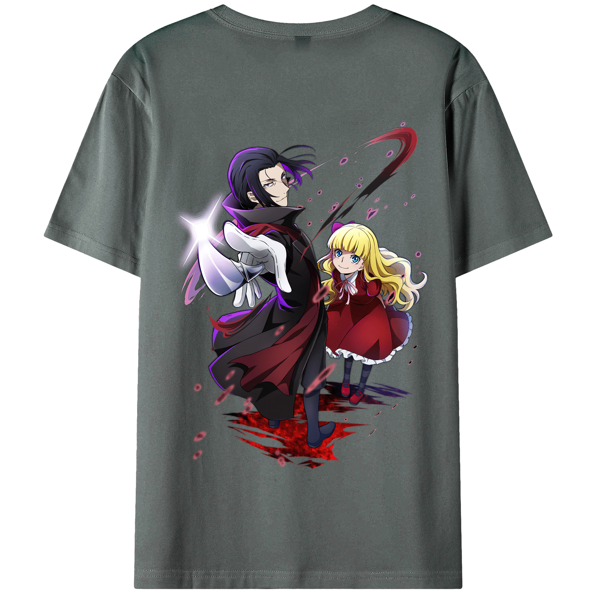 （画像用） 文豪ストレイドッグス Bungo Stray Dogs 綿100％半袖Tシャツ（背面プリント）